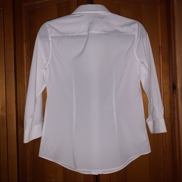 NWT Gathered White Dress Shirt - Picture 2 of 3